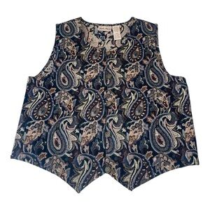 Austin Harris Vintage Tapestry Paisley Cottagecore Bohemian Vest Size Small